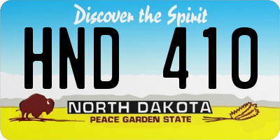 ND license plate HND410