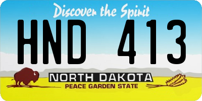 ND license plate HND413