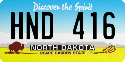 ND license plate HND416