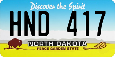 ND license plate HND417