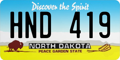 ND license plate HND419