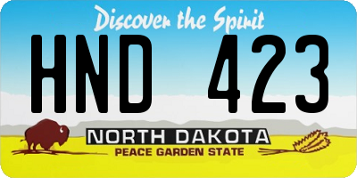ND license plate HND423