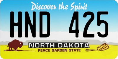 ND license plate HND425