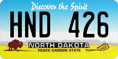 ND license plate HND426