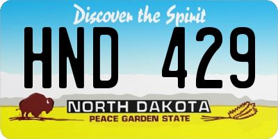 ND license plate HND429