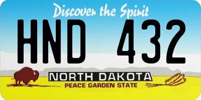 ND license plate HND432