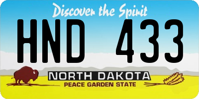 ND license plate HND433