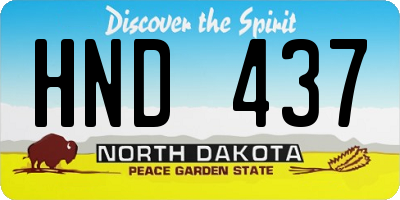 ND license plate HND437