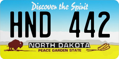 ND license plate HND442