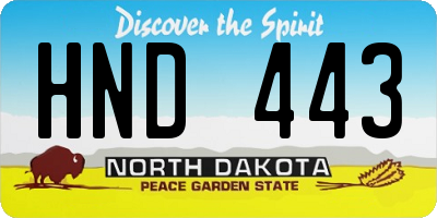 ND license plate HND443