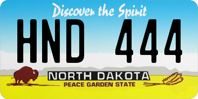 ND license plate HND444