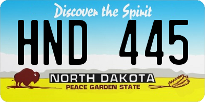 ND license plate HND445