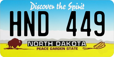 ND license plate HND449