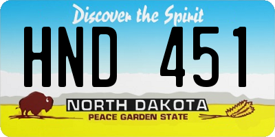 ND license plate HND451