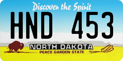 ND license plate HND453