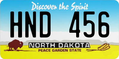 ND license plate HND456