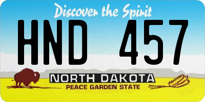 ND license plate HND457