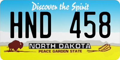 ND license plate HND458