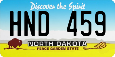 ND license plate HND459