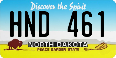 ND license plate HND461