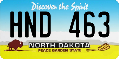 ND license plate HND463