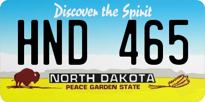 ND license plate HND465