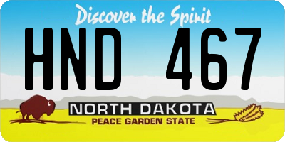 ND license plate HND467