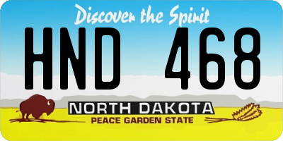 ND license plate HND468