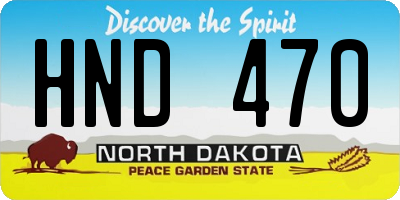 ND license plate HND470