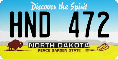 ND license plate HND472