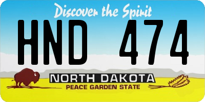 ND license plate HND474