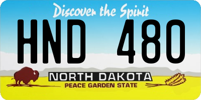 ND license plate HND480