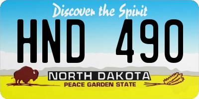 ND license plate HND490