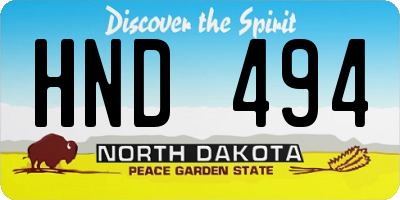 ND license plate HND494