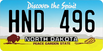 ND license plate HND496