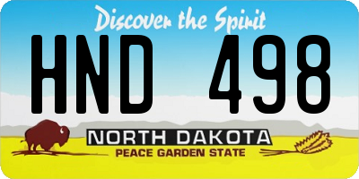 ND license plate HND498