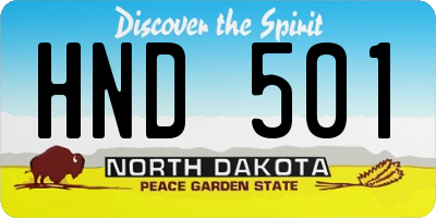 ND license plate HND501