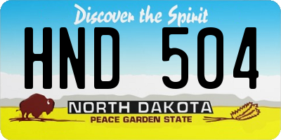 ND license plate HND504