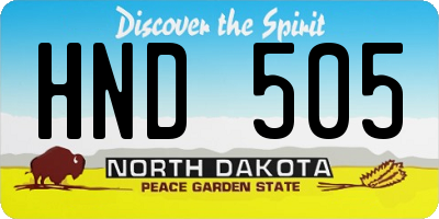 ND license plate HND505