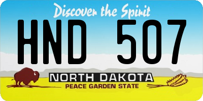 ND license plate HND507