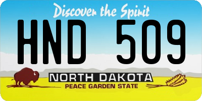 ND license plate HND509