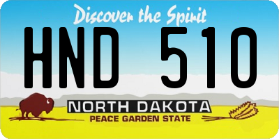 ND license plate HND510