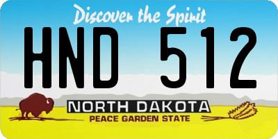 ND license plate HND512