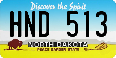 ND license plate HND513