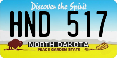 ND license plate HND517