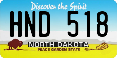 ND license plate HND518