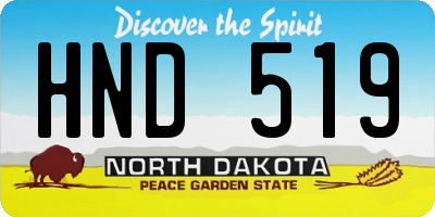 ND license plate HND519