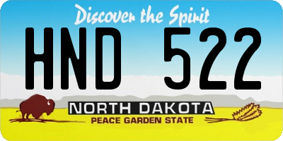 ND license plate HND522