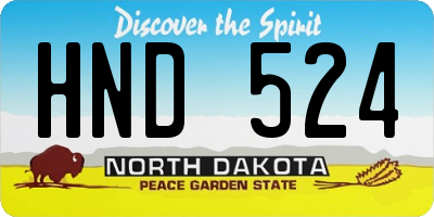 ND license plate HND524