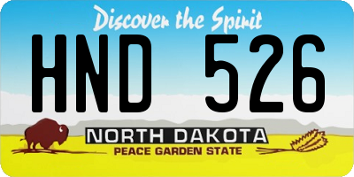 ND license plate HND526